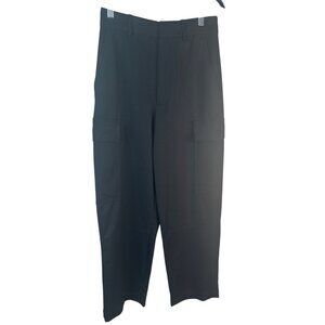 ZARA Black Cargo Pants XS Polyester Viscose Blend